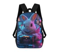 sinyumoney Sac À Dos Imprimé 3D Pour Garçons Et Filles Gaming Bunny in Cityscape Sac À Dos Scolaire Pour Enfants, Sac De Voyage Décontracté, Sac Pour Ordinateur Portable 17inch