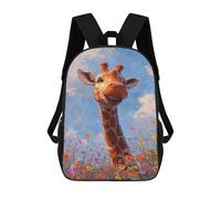 sinyumoney Sac À Dos Imprimé 3D Pour Garçons Et Filles Giraffe in Flower Field-1 Sac À Dos Scolaire Pour Enfants, Sac De Voyage Décontracté, Sac Pour Ordinateur Portable 17inch