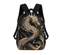 sinyumoney Sac À Dos Imprimé 3D Pour Garçons Et Filles Golden Dragon Illustration-16 Sac À Dos Scolaire Pour Enfants, Sac De Voyage Décontracté, Sac Pour Ordinateur Portable 17inch