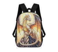 sinyumoney Sac À Dos Imprimé 3D Pour Garçons Et Filles Golden Dragon on Mountain Peak Sac À Dos Scolaire Pour Enfants, Sac De Voyage Décontracté, Sac Pour Ordinateur Portable 17inch