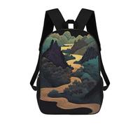 sinyumoney Sac À Dos Imprimé 3D Pour Garçons Et Filles Golden River Through Mountains Sac À Dos Scolaire Pour Enfants, Sac De Voyage Décontracté, Sac Pour Ordinateur Portable 17inch