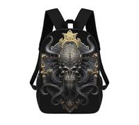 sinyumoney Sac À Dos Imprimé 3D Pour Garçons Et Filles Golden Skull Cthulhu Sac À Dos Scolaire Pour Enfants, Sac De Voyage Décontracté, Sac Pour Ordinateur Portable 17inch