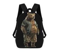 sinyumoney Sac À Dos Imprimé 3D Pour Garçons Et Filles Grizzly Bear Fat Sac À Dos Scolaire Pour Enfants, Sac De Voyage Décontracté, Sac Pour Ordinateur Portable 17inch