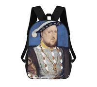 sinyumoney Sac À Dos Imprimé 3D Pour Garçons Et Filles Henry VIII Portrait Sac À Dos Scolaire Pour Enfants, Sac De Voyage Décontracté, Sac Pour Ordinateur Portable 17inch