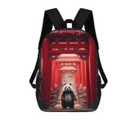 sinyumoney Sac À Dos Imprimé 3D Pour Garçons Et Filles Japanese Panda Torii Gate Sac À Dos Scolaire Pour Enfants, Sac De Voyage Décontracté, Sac Pour Ordinateur Portable 17inch
