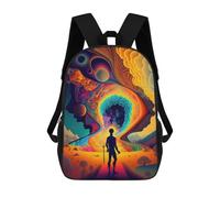 sinyumoney Sac À Dos Imprimé 3D Pour Garçons Et Filles Journey Through Cosmic Whimsy Sac À Dos Scolaire Pour Enfants, Sac De Voyage Décontracté, Sac Pour Ordinateur Portable 17inch