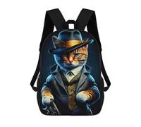 sinyumoney Sac À Dos Imprimé 3D Pour Garçons Et Filles Mafia Cat Sac À Dos Scolaire Pour Enfants, Sac De Voyage Décontracté, Sac Pour Ordinateur Portable 17inch