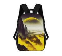 sinyumoney Sac À Dos Imprimé 3D Pour Garçons Et Filles Misty Alien Landscape with Giant Planet Sac À Dos Scolaire Pour Enfants, Sac De Voyage Décontracté, Sac Pour Ordinateur Portable 17inch