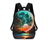 sinyumoney Sac À Dos Imprimé 3D Pour Garçons Et Filles Moonlit Beach Paradise Sac À Dos Scolaire Pour Enfants, Sac De Voyage Décontracté, Sac Pour Ordinateur Portable 17inch