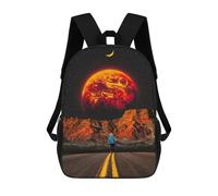 sinyumoney Sac À Dos Imprimé 3D Pour Garçons Et Filles Moonlit Desert Journey Sac À Dos Scolaire Pour Enfants, Sac De Voyage Décontracté, Sac Pour Ordinateur Portable 17inch