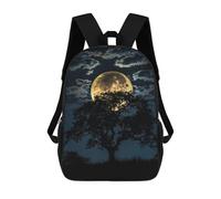 sinyumoney Sac À Dos Imprimé 3D Pour Garçons Et Filles Moonlit Tree Silhouette Sac À Dos Scolaire Pour Enfants, Sac De Voyage Décontracté, Sac Pour Ordinateur Portable 17inch