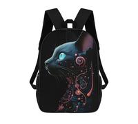 sinyumoney Sac À Dos Imprimé 3D Pour Garçons Et Filles Neon Cat Profile Sac À Dos Scolaire Pour Enfants, Sac De Voyage Décontracté, Sac Pour Ordinateur Portable 17inch
