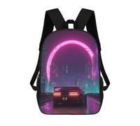 sinyumoney Sac À Dos Imprimé 3D Pour Garçons Et Filles Neon Cityscape Sac À Dos Scolaire Pour Enfants, Sac De Voyage Décontracté, Sac Pour Ordinateur Portable 17inch