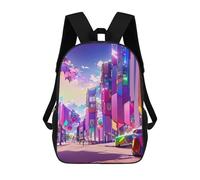 sinyumoney Sac À Dos Imprimé 3D Pour Garçons Et Filles Neon Cityscape Vibrant Urban Landscape -1 Sac À Dos Scolaire Pour Enfants, Sac De Voyage Décontracté, Sac Pour Ordinateur Portable 17inch