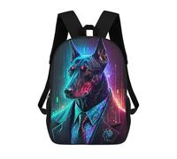 sinyumoney Sac À Dos Imprimé 3D Pour Garçons Et Filles Neon Dog in Suit Sac À Dos Scolaire Pour Enfants, Sac De Voyage Décontracté, Sac Pour Ordinateur Portable 17inch