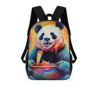 sinyumoney Sac À Dos Imprimé 3D Pour Garçons Et Filles Panda Savoring Rainbow Treat Sac À Dos Scolaire Pour Enfants, Sac De Voyage Décontracté, Sac Pour Ordinateur Portable 17inch