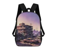 sinyumoney Sac À Dos Imprimé 3D Pour Garçons Et Filles Post-Apocalyptic Cityscape Sac À Dos Scolaire Pour Enfants, Sac De Voyage Décontracté, Sac Pour Ordinateur Portable 17inch