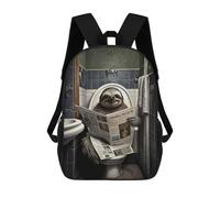 sinyumoney Sac À Dos Imprimé 3D Pour Garçons Et Filles Sloth Reading Newspaper Sac À Dos Scolaire Pour Enfants, Sac De Voyage Décontracté, Sac Pour Ordinateur Portable 17inch
