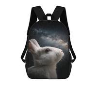 sinyumoney Sac À Dos Imprimé 3D Pour Garçons Et Filles Starry Night Rabbit Gazing Sac À Dos Scolaire Pour Enfants, Sac De Voyage Décontracté, Sac Pour Ordinateur Portable 17inch