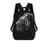 sinyumoney Sac À Dos Imprimé 3D Pour Garçons Et Filles Tiger Portrait Black And White Sac À Dos Scolaire Pour Enfants, Sac De Voyage Décontracté, Sac Pour Ordinateur Portable 17inch