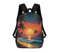 sinyumoney Sac À Dos Imprimé 3D Pour Garçons Et Filles Tropical Sunset Sac À Dos Scolaire Pour Enfants, Sac De Voyage Décontracté, Sac Pour Ordinateur Portable 17inch