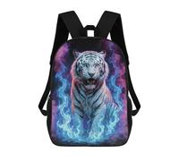 sinyumoney Sac À Dos Imprimé 3D Pour Garçons Et Filles White Tiger in Flames Sac À Dos Scolaire Pour Enfants, Sac De Voyage Décontracté, Sac Pour Ordinateur Portable 17inch