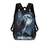 sinyumoney Sac À Dos Imprimé 3D Pour Garçons Et Filles Winter Wolf Sac À Dos Scolaire Pour Enfants, Sac De Voyage Décontracté, Sac Pour Ordinateur Portable 17inch
