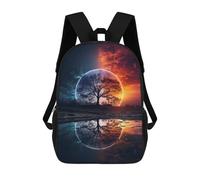 sinyumoney Sac À Dos Imprimé 3D Pour Garçons Et Filles Yin-Yang Planet Reflection -1 Sac À Dos Scolaire Pour Enfants, Sac De Voyage Décontracté, Sac Pour Ordinateur Portable 17inch