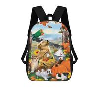 sinyumoney Sac à dos imprimé 3D Wolves Under The Moonlit Sky Cartable pour enfants, sacs à livres, sac à dos de voyage, sac à dos léger, cartable pour garçons et filles du collège, Jardin d'animaux
