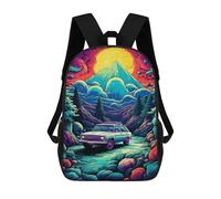 sinyumoney Sac À Dos Imprimé En 3D 17inch Adventure Car in Fantasy Forest Sac D'école Léger Pour Enfants, Idéal Pour Les Voyages Et Les Cours, Pour Les Collégiens Et Collégiens