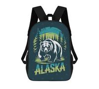 sinyumoney Sac À Dos Imprimé En 3D 17inch Alaska Bear Graphic Design Sac D'école Léger Pour Enfants, Idéal Pour Les Voyages Et Les Cours, Pour Les Collégiens Et Collégiens