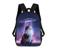 sinyumoney Sac À Dos Imprimé En 3D 17inch Alien Cat Encounter Sac D'école Léger Pour Enfants, Idéal Pour Les Voyages Et Les Cours, Pour Les Collégiens Et Collégiens