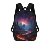 sinyumoney Sac À Dos Imprimé En 3D 17inch Alien Landscape with Lava Flow Sac D'école Léger Pour Enfants, Idéal Pour Les Voyages Et Les Cours, Pour Les Collégiens Et Collégiens