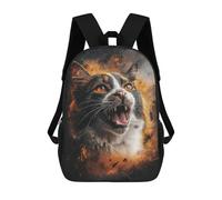 sinyumoney Sac À Dos Imprimé En 3D 17inch Angry Cat Art Print Sac D'école Léger Pour Enfants, Idéal Pour Les Voyages Et Les Cours, Pour Les Collégiens Et Collégiens