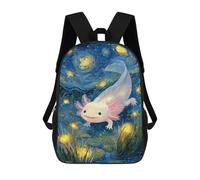 sinyumoney Sac À Dos Imprimé En 3D 17inch Axolotl in Starry Night Pond Sac D'école Léger Pour Enfants, Idéal Pour Les Voyages Et Les Cours, Pour Les Collégiens Et Collégiens