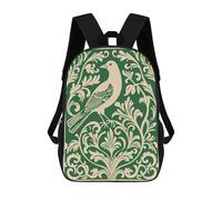 sinyumoney Sac À Dos Imprimé En 3D 17inch Bird And Floral Ornament Illustration Sac D'école Léger Pour Enfants, Idéal Pour Les Voyages Et Les Cours, Pour Les Collégiens Et Collégiens