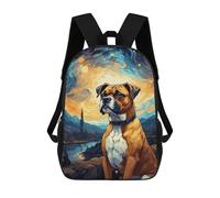 sinyumoney Sac À Dos Imprimé En 3D 17inch Boxer Starry Night Sac D'école Léger Pour Enfants, Idéal Pour Les Voyages Et Les Cours, Pour Les Collégiens Et Collégiens