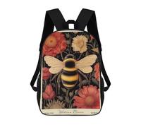 sinyumoney Sac À Dos Imprimé En 3D 17inch Bumblebee William Morris Floral Sac D'école Léger Pour Enfants, Idéal Pour Les Voyages Et Les Cours, Pour Les Collégiens Et Collégiens