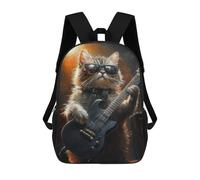 sinyumoney Sac À Dos Imprimé En 3D 17inch Cat Playing Guitar Art Print -1 Sac D'école Léger Pour Enfants, Idéal Pour Les Voyages Et Les Cours, Pour Les Collégiens Et Collégiens