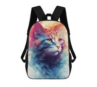 sinyumoney Sac À Dos Imprimé En 3D 17inch Cat Watercolor Sac D'école Léger Pour Enfants, Idéal Pour Les Voyages Et Les Cours, Pour Les Collégiens Et Collégiens