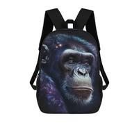 sinyumoney Sac À Dos Imprimé En 3D 17inch Chimpanzee Galaxy Portrait-1 Sac D'école Léger Pour Enfants, Idéal Pour Les Voyages Et Les Cours, Pour Les Collégiens Et Collégiens