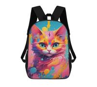 sinyumoney Sac À Dos Imprimé En 3D 17inch Colorful Abstract Cat Art Print-7 Sac D'école Léger Pour Enfants, Idéal Pour Les Voyages Et Les Cours, Pour Les Collégiens Et Collégiens