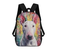 sinyumoney Sac À Dos Imprimé En 3D 17inch Colorful Bull Terrier Portrait -3 Sac D'école Léger Pour Enfants, Idéal Pour Les Voyages Et Les Cours, Pour Les Collégiens Et Collégiens