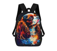 sinyumoney Sac À Dos Imprimé En 3D 17inch Colorful Cavalier King Charles Spaniel Art-2 Sac D'école Léger Pour Enfants, Idéal Pour Les Voyages Et Les Cours, Pour Les Collégiens Et Collégiens