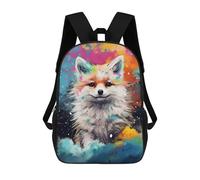 sinyumoney Sac À Dos Imprimé En 3D 17inch Colorful Fox Painting-3 Sac D'école Léger Pour Enfants, Idéal Pour Les Voyages Et Les Cours, Pour Les Collégiens Et Collégiens