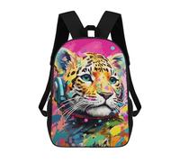 sinyumoney Sac À Dos Imprimé En 3D 17inch Colorful Leopard Headphones Art Print Sac D'école Léger Pour Enfants, Idéal Pour Les Voyages Et Les Cours, Pour Les Collégiens Et Collégiens