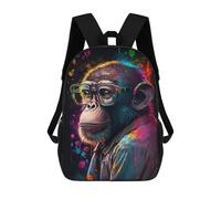 sinyumoney Sac À Dos Imprimé En 3D 17inch Colorful Monkey Art Print Sac D'école Léger Pour Enfants, Idéal Pour Les Voyages Et Les Cours, Pour Les Collégiens Et Collégiens
