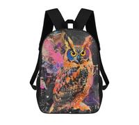 sinyumoney Sac À Dos Imprimé En 3D 17inch Colorful Owl Graffiti Art Print Sac D'école Léger Pour Enfants, Idéal Pour Les Voyages Et Les Cours, Pour Les Collégiens Et Collégiens