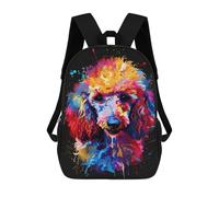sinyumoney Sac À Dos Imprimé En 3D 17inch Colorful Poodle Art Print-5 Sac D'école Léger Pour Enfants, Idéal Pour Les Voyages Et Les Cours, Pour Les Collégiens Et Collégiens