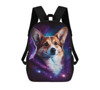 sinyumoney Sac À Dos Imprimé En 3D 17inch Cosmic Corgi Portrait-12 Sac D'école Léger Pour Enfants, Idéal Pour Les Voyages Et Les Cours, Pour Les Collégiens Et Collégiens